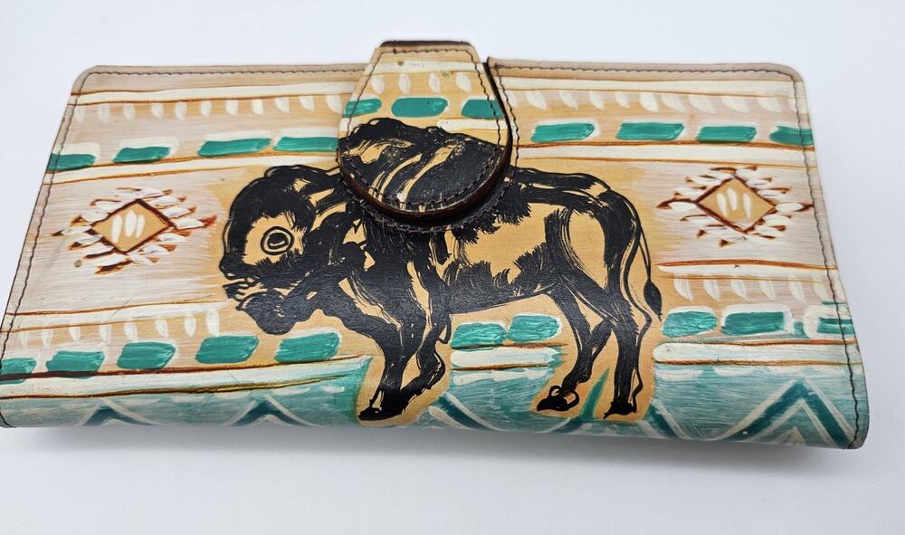 American Darling Magnet Snap Buffalo Wallet Genuine Leather New No Wrist Strap
